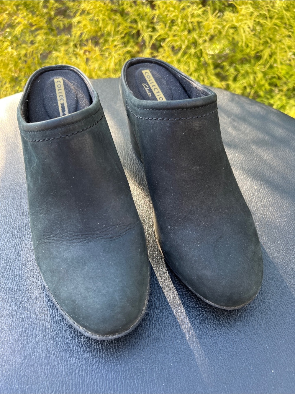 Clarks Collection Black Slip-On Mule with Cushioned Insole